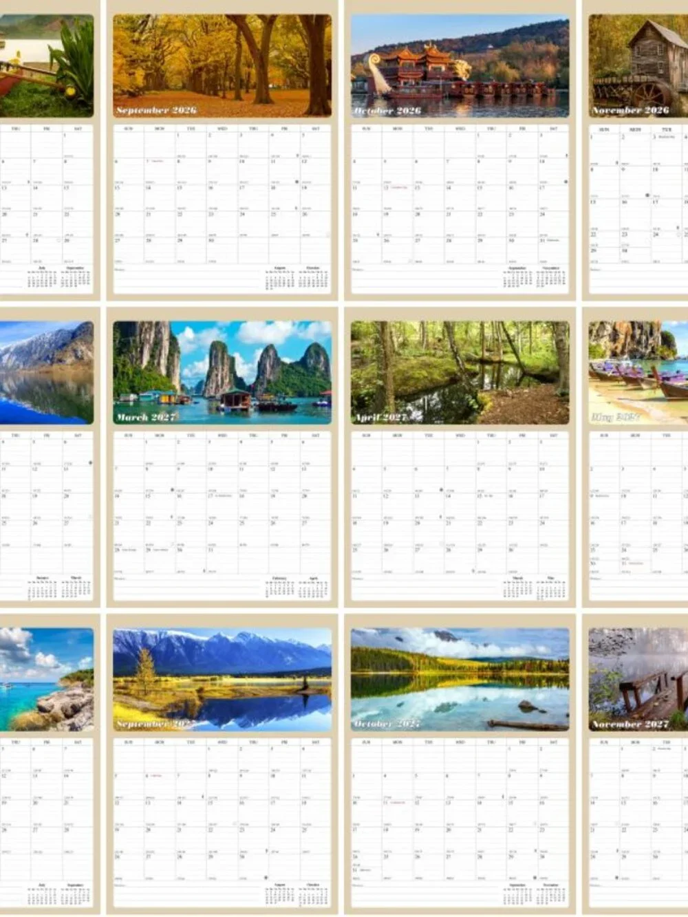 2026 - 2027 Calendar Magnetic Peel & Stick 18 Months 8.5